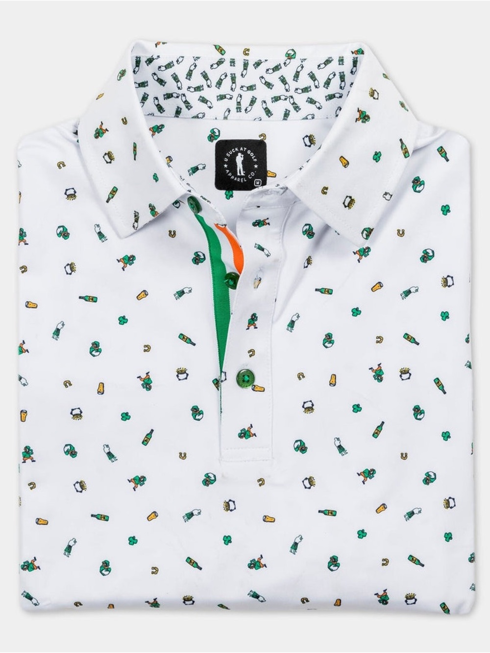 U Suck at Golf Irish Doodle Polo ☘️🍺⛳️🍀🇮🇪